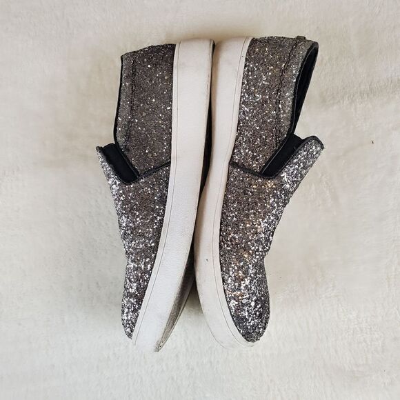 Michael Michael Kors Ivy Ombre Black Silver Glitter Slip On Tennis Shoes Size 5 - Picture 5 of 9